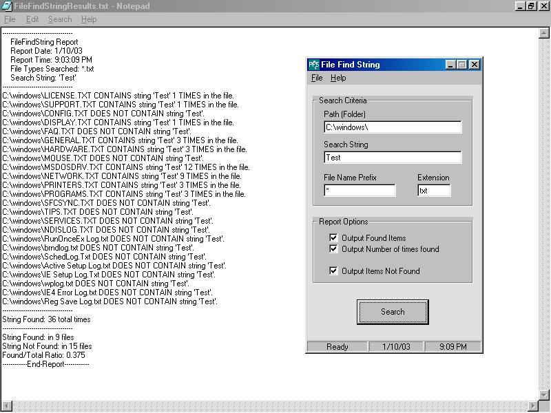 FileFindString Screenshot